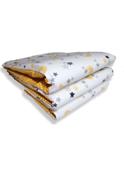 Beşik Kenar Koruma 70X130 Sarı Hilal/ Sarı Puantiyeli