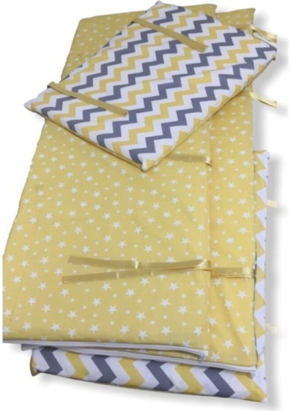 Bebek Beşik Kenar Koruma 70X130 Zikzaklı/sarı Yıldızlı