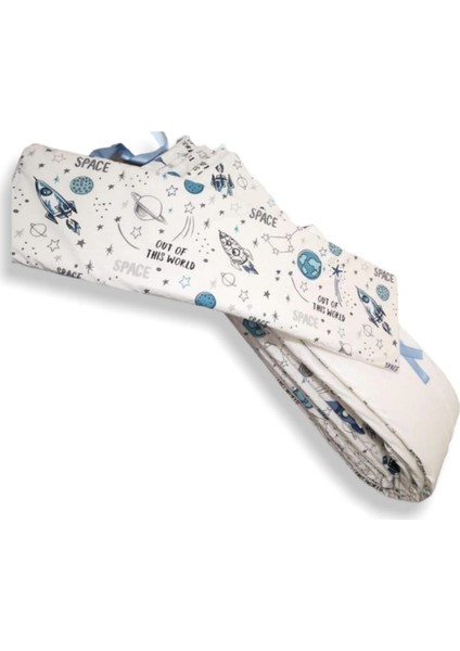 Bebek Çocuk Beşik Kenar Koruma 70X130 Beşik Için (4 Parça) Bariyer Bumper Uzay Desen