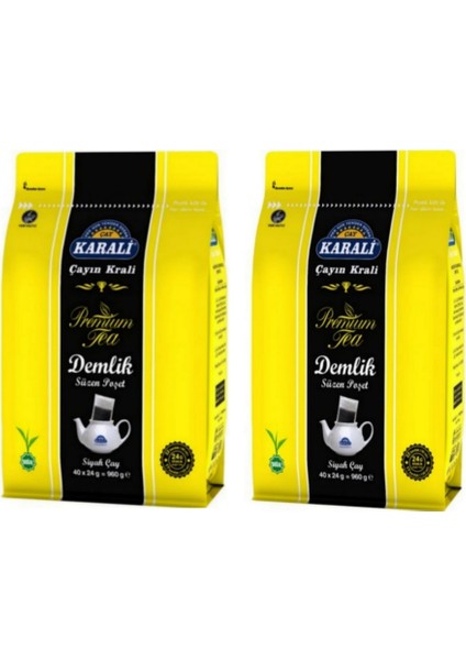 Çay  Premium Demlik Poşet Çay 40 'lı x 24 gr . 2 'li