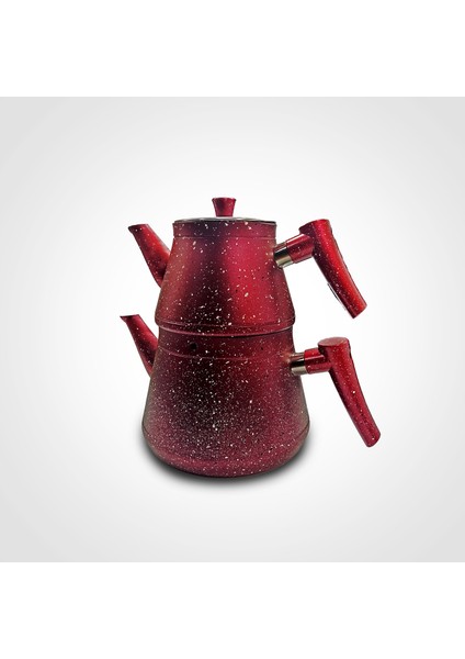 Granit Kaplama Cam Kapaklı Kırmızı Çaydanlık fiyatları