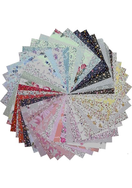 Kırkyama Patchwork Home 25 x 25 cm 40 Parça Çiçek Serisi Kırkyama Patchwork Kumaş 40yama Hobi Dikiş