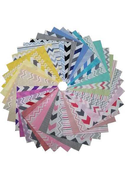 Kırkyama Patchwork Home 25 x 25 cm 40 Parça Kırkyama Patchwork Kumaş 40YAMA Hobi Dikiş - Çizgi Serisi