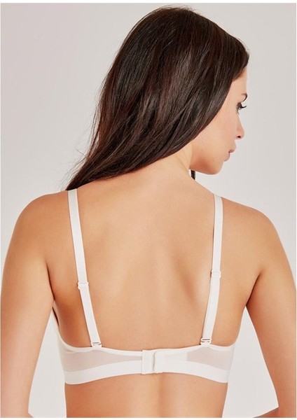 4636 Balensiz Süngerli Tüllü Sütyen - Ekru fiyatları