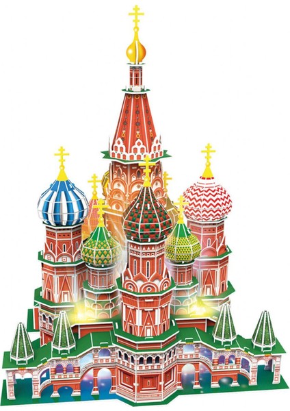 3d- 3 Boyutlu Puzzle St. Basil's Katadrali - Rusya (Led Işıklı)