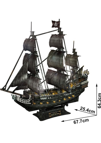 3d- 3 Boyutlu Puzzle Queen Anne's Revenge Gemisi ( LED Işıklı )