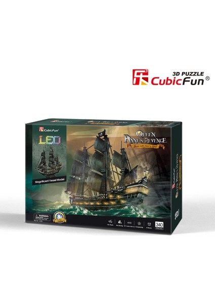 3d- 3 Boyutlu Puzzle Queen Anne's Revenge Gemisi ( LED Işıklı )