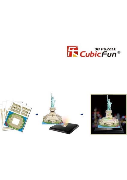 Cubic Fun 3d- 3 Boyutlu Puzzle Özgürlük Anıtı - Abd (Led Işıklı)