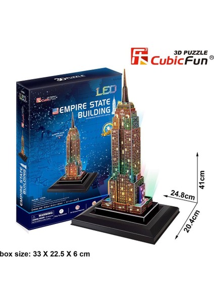 Cubic Fun 3d- 3 Boyutlu Puzzle Empire State Binası - Abd (Led Işıklı)