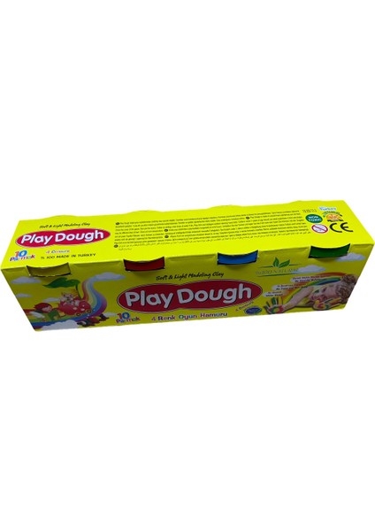 Play Dough 4 Renk, Orta Boy Oyun Hamuru