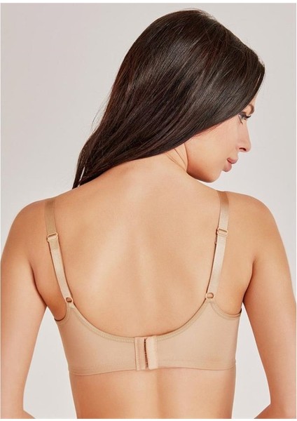 1783 Düz Kumaşlı Büyük Beden Toparlayıcı Içi Boş Sütyen - Koyu Ten fiyatları