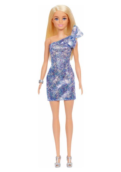 Pırıltılı Barbie Mavi Pırıltılı Elbise