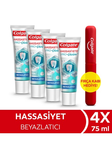 Hassasiyete Pro Çözüm Pro Relief Diş Macunu 75 ml x 4 Adet + Fırça Kabı