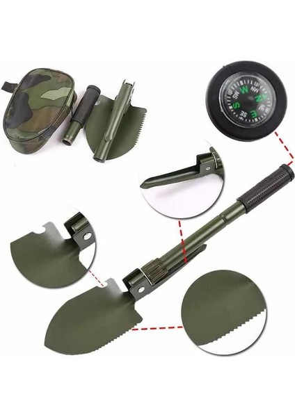 Portatif Çantalı Pusulalı Katlanabilir Kazma Kürek Kamp Seti 3 In 1 fiyatları