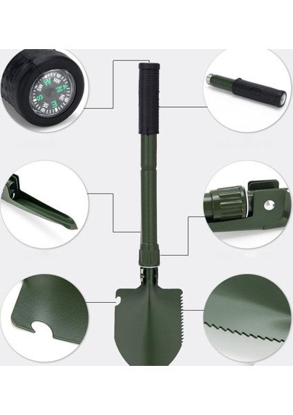 Portatif Çantalı Pusulalı Katlanabilir Kazma Kürek Kamp Seti 3 In 1 modelleri