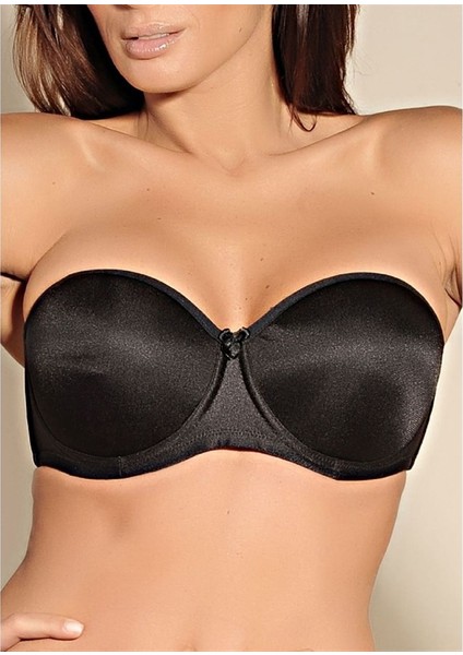 Kadın İnce Süngerli Straplez Siyah Sütyen 4063