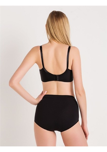 3983 Süngersiz Düz Kumaşlı Toparlayıcı Sütyen - Siyah fiyatları