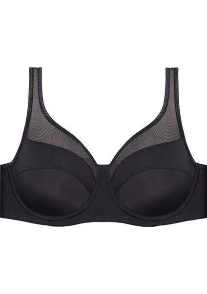 3983 Süngersiz Düz Kumaşlı Toparlayıcı Sütyen - Siyah modelleri