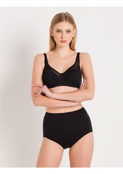 3983 Süngersiz Düz Kumaşlı Toparlayıcı Sütyen - Siyah fırsatları