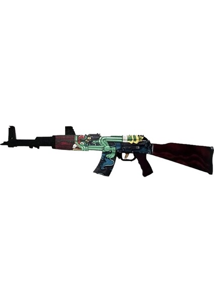 Ahşap Cs-Go Ateş Yılanı Ak-47 Lastik Atar Oyuncak Tüfek