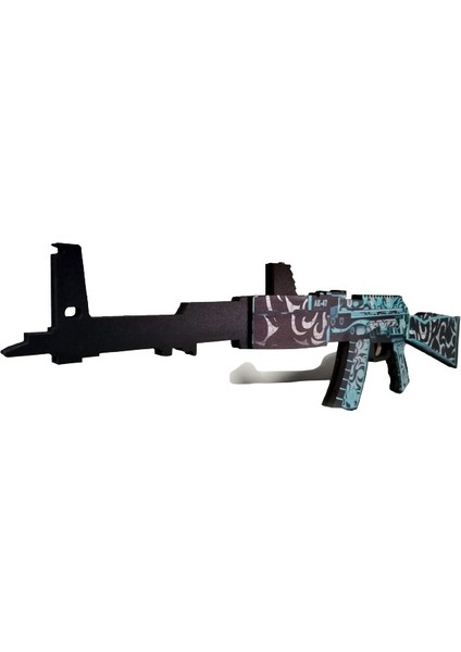 Ahşap Cs-Go Frontside Misty Ak-47 Lastik Atar Oyuncak Tüfek