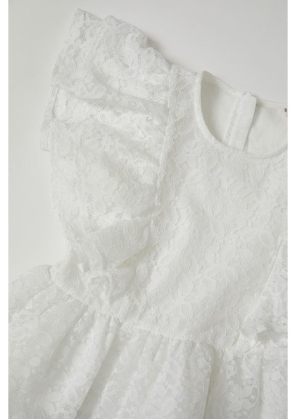 Kız Çocuk Volanlı Dantel Elbise U0074A621SM modelleri