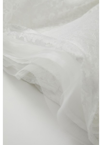 Kız Çocuk Volanlı Dantel Elbise U0074A621SM fırsatları