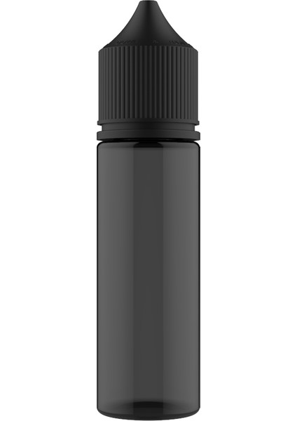 50 ml V3 Pet Unıcorn Şişe Opak Siyah Kapaklı Yarı Şeffaf Siyah Şişe 100 Adet