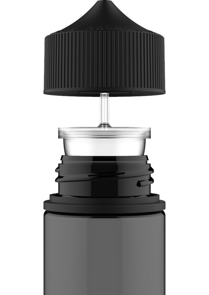 50 ml V3 Pet Unıcorn Şişe Opak Siyah Kapaklı Yarı Şeffaf Siyah Şişe 100 Adet