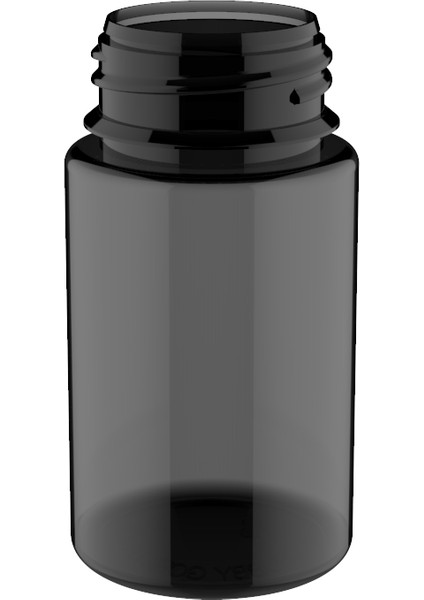 50 ml V3 Pet Unıcorn Şişe Opak Siyah Kapaklı Yarı Şeffaf Siyah Şişe 100 Adet