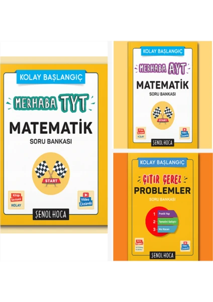 Şenol Hoca Yayınları Şenol Hoca Çıtır Çerez Problemler & Merhaba AYT Matematik & Merhaba TYT Matematik Soru Bankası