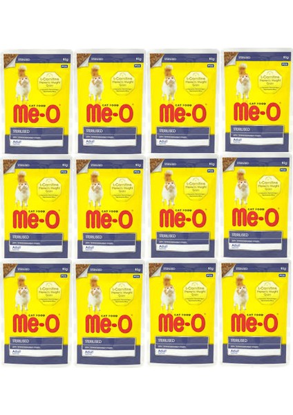 Me-O Me O Yaş Kedi Maması Kısırlaştırılmış 12 x 80 gr Pauch