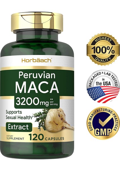 Maca Kök 3200 Mg | 120 Tablet | Erkekler ve Kadınlar Için Peru Maca Özü