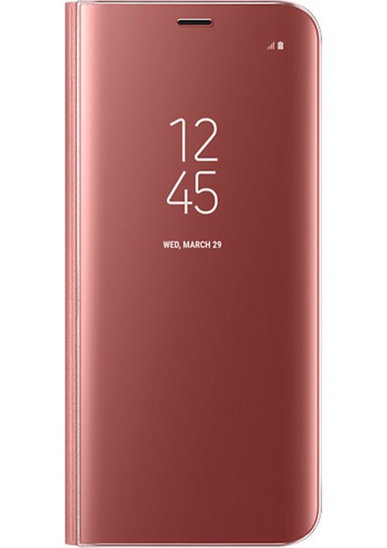 Apple iPhone Xs Max Uyumlu Clear View Aynalı Kapaklı Kılıf Rose Gold