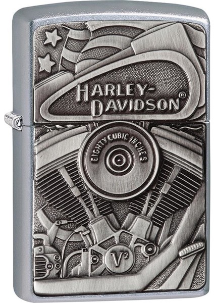 Harley Davidson Çakmak Premium Tasarım Rüzgar Geçirmez Benzinli Metal Aksesuar
