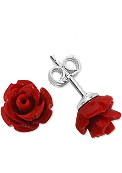 925 Ayar Gümüş Zarif Aşkın Simgesi Sedef Gül Küpe