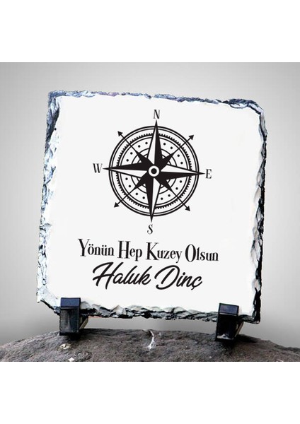 Pusula Tasarımlı Isme Özel Taş Baskı