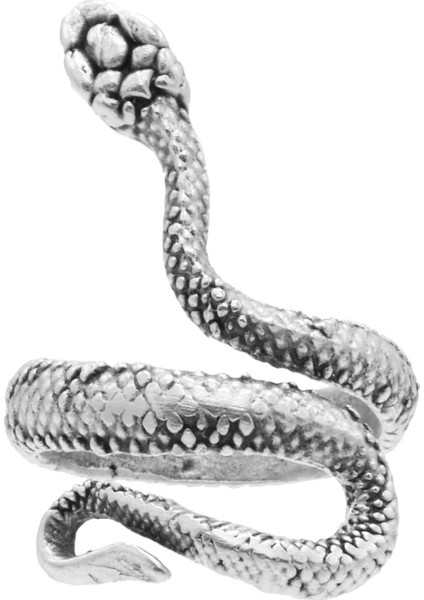 Kadın Antik Gümüş Kaplama Ayarlanabilir Dolama Formlu Ince Yılan Yüzük indirimleri