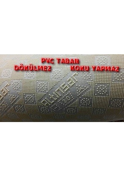 Post Pofuduk Beyaz Yuvarlak Kaymaz Taban Halı