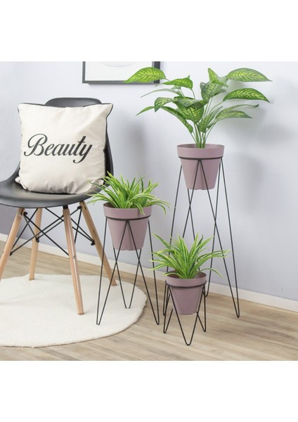 Metal Çiçeklik, Ayaklı Iskandinav Saksı Tutucu 3 ‘lü Set WD-255