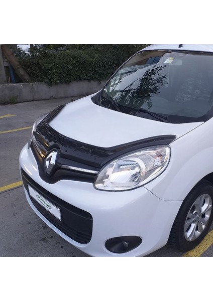 Renault Kangoo Ön Kaput Koruma Rüzgarlığı 3 mm Akrilik (Abs) Parlak Siyah Deflektör 2014->