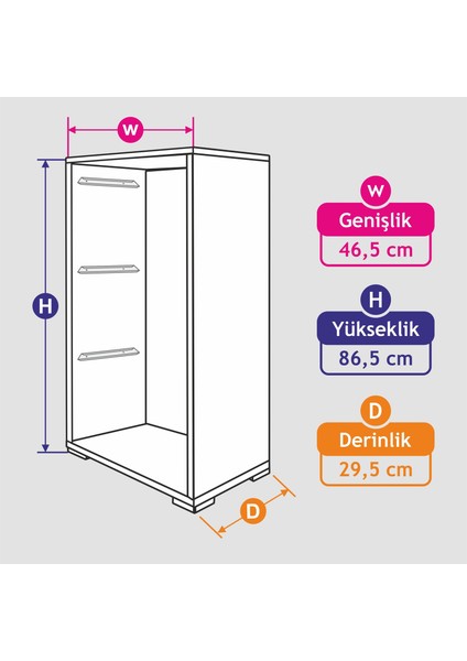 Vps-31-1 Vip Saklama Dolabı Beyaz 3 Büyük Plastik