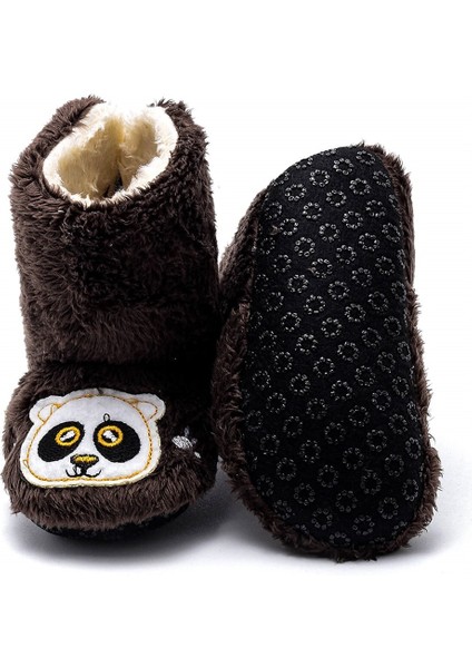 Panda Nakışlı Kürklü Kahverengi Ev BOTU-F-825 fırsatları