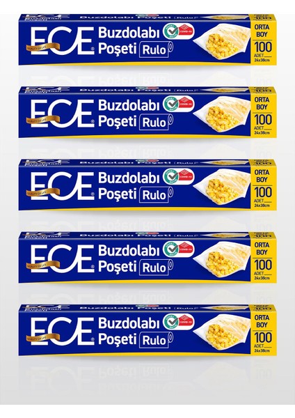 Buzdolabı Poşeti Orta Boy 100'lü x 5