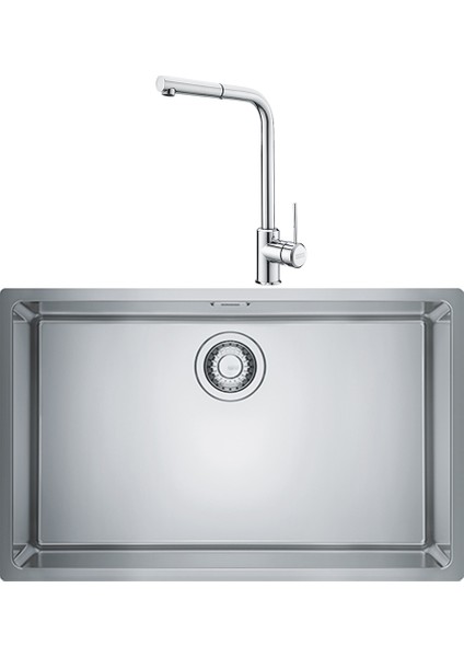 Maris Mrx 110-70 Tek Gözlü Eviye + Sirius Doccia Armatür Seti (Krom)