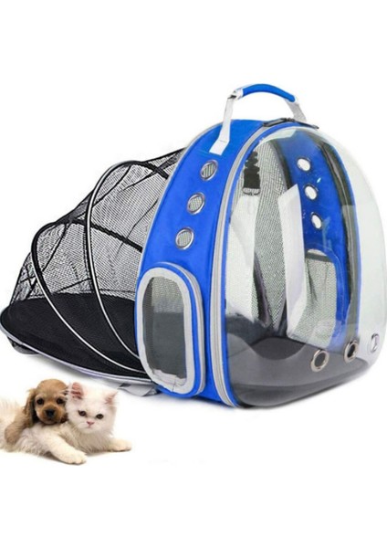 Fileli Açılabilir Şeffaf Astronot Kedi Köpek Evcil Hayvan Taşıma Çantası