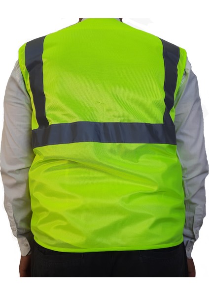 Reflektörlü Ikaz Yeleği Cepli Askılı Isimlikli