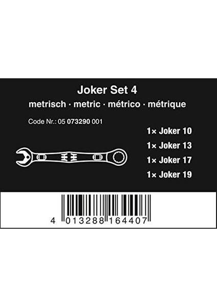 6000 Joker 4 lü Set Cırcırlı Açık Ağızlı Anahtar 05073290001