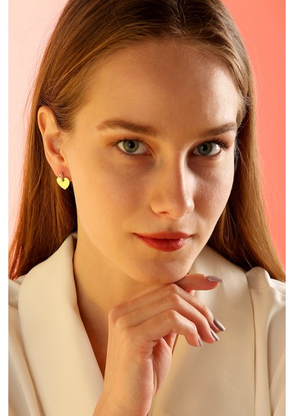 14 Ayar Mini Kalp Küpe modelleri