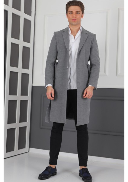 Palto Kadınlar İçin Yün Malzemeden Düz Gri Midi Uzun Kol Model fırsatları